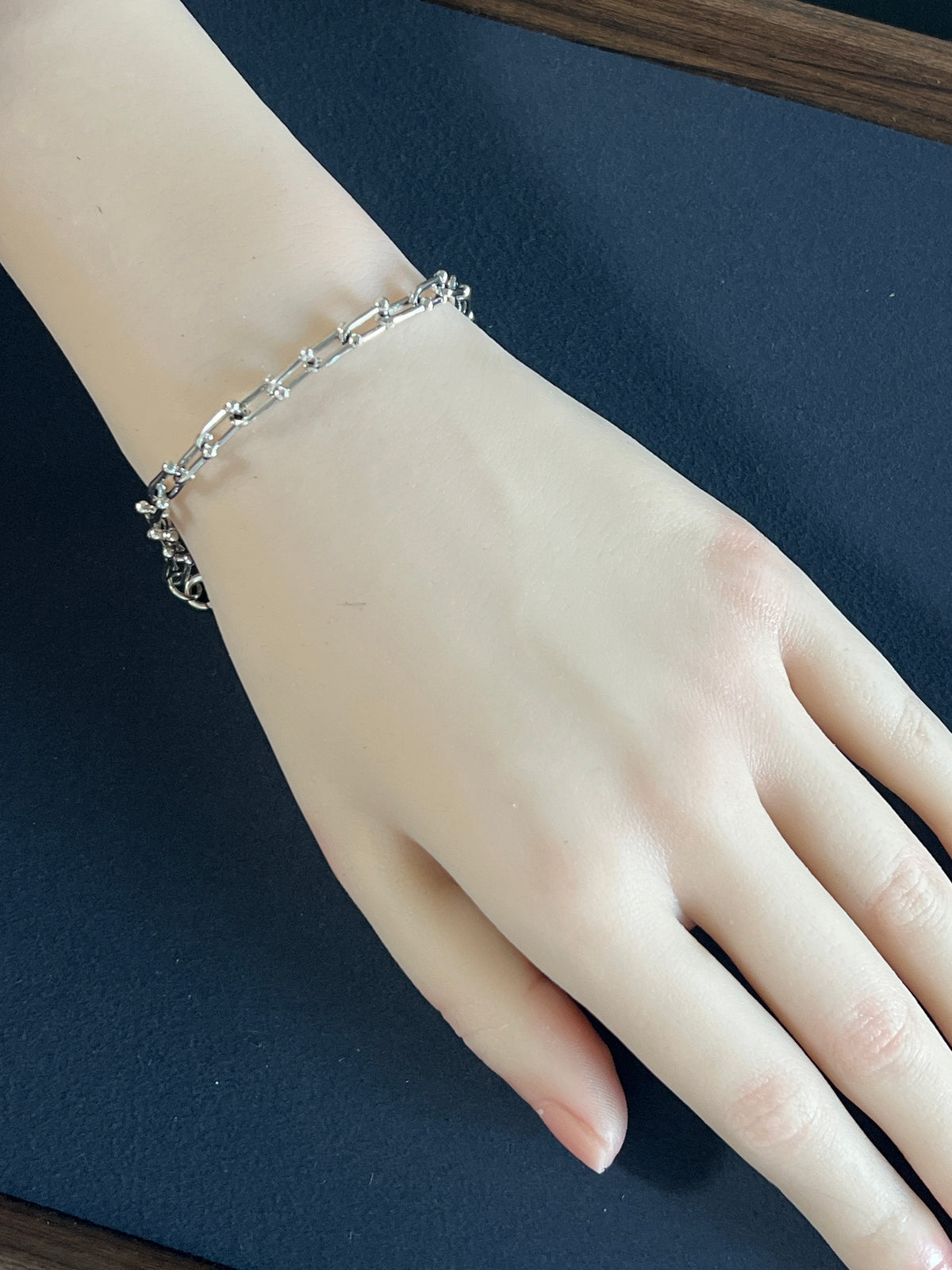 シルバー925 ブレスレット19cm 幅5mm