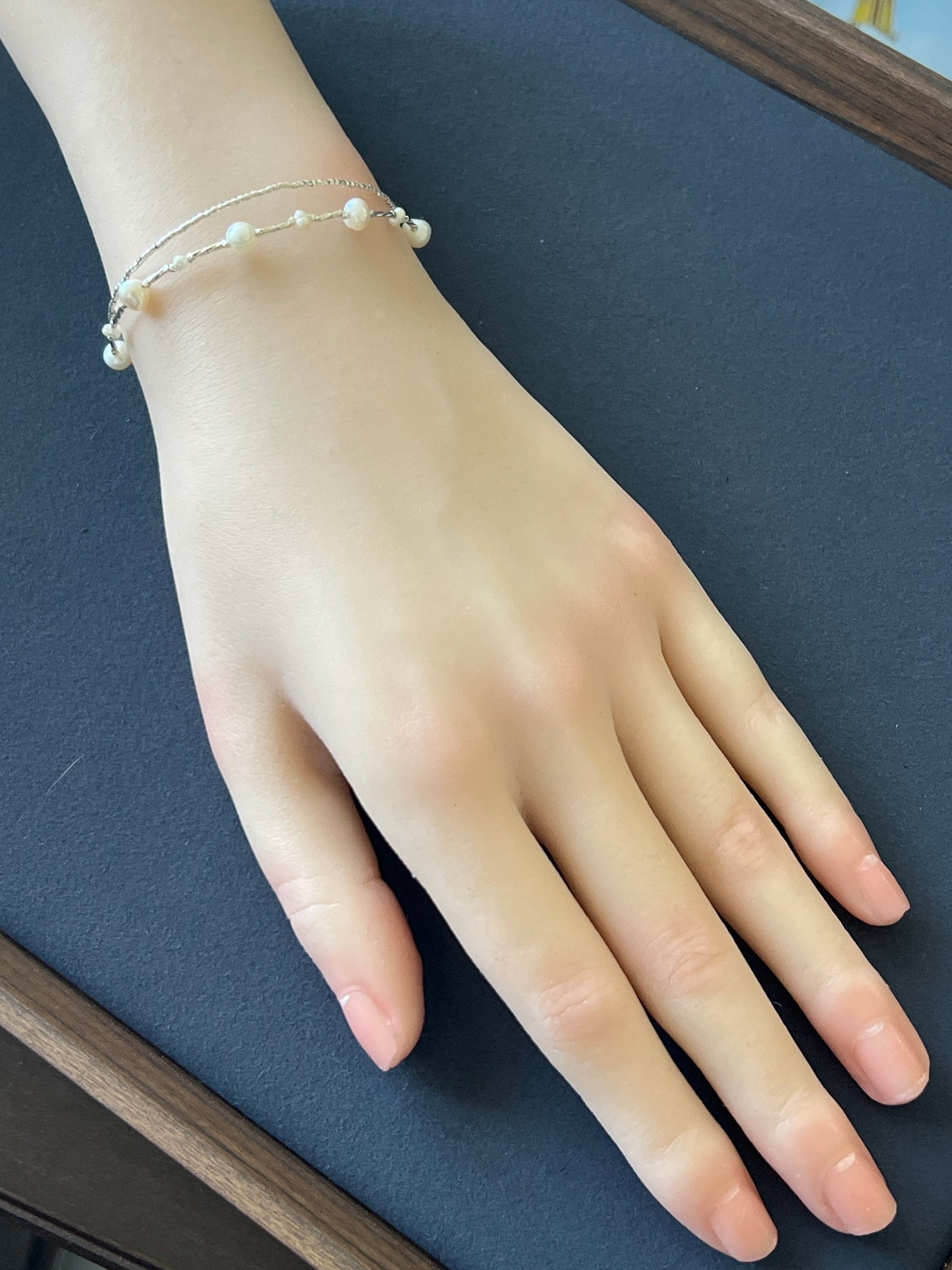 カレンシルバー ブレスレット 淡水パール 16.5cm+アジャスター2cm