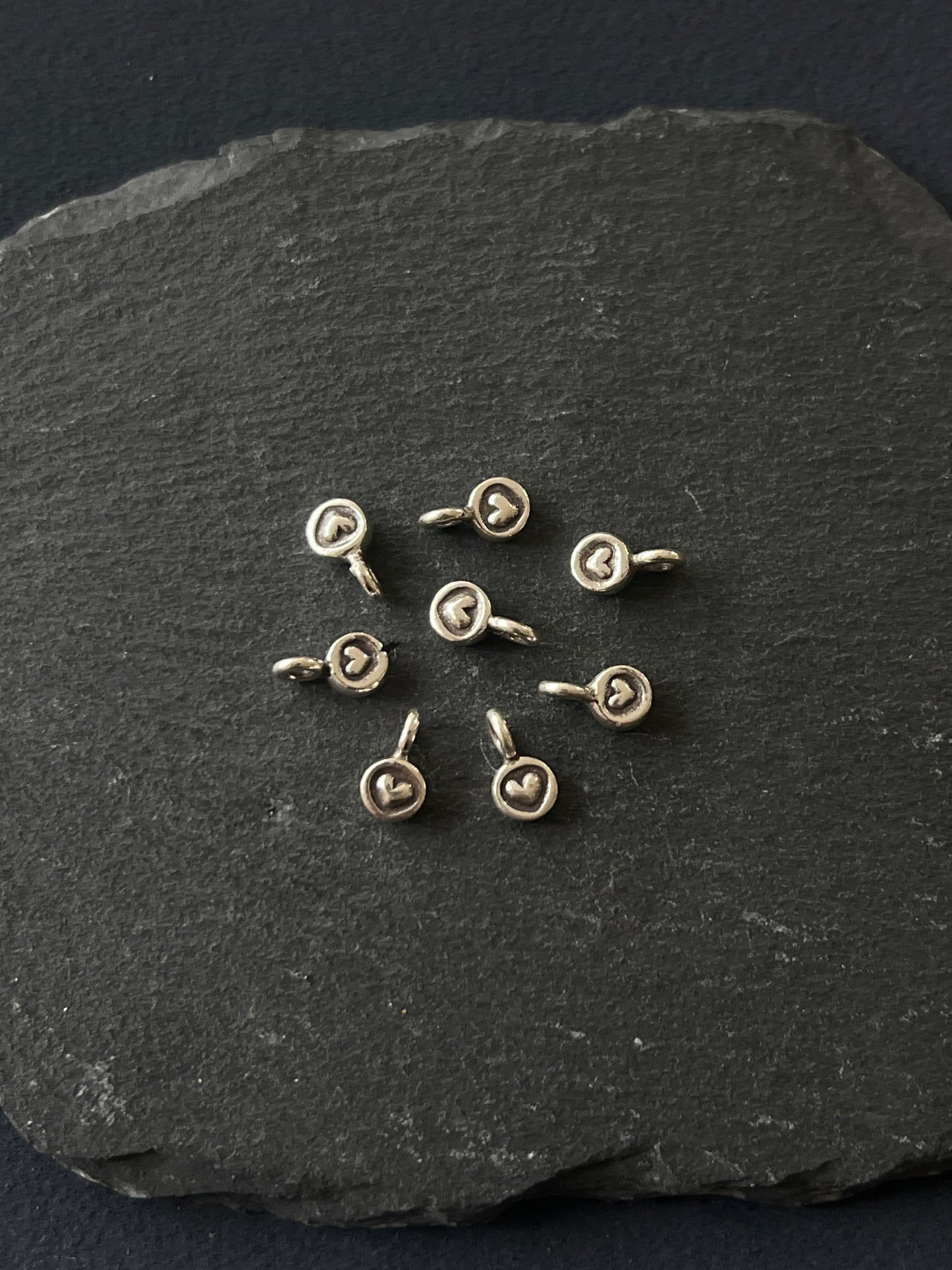 1個 カレンシルバー チャーム ハート 9.5×5.5×2.5mm