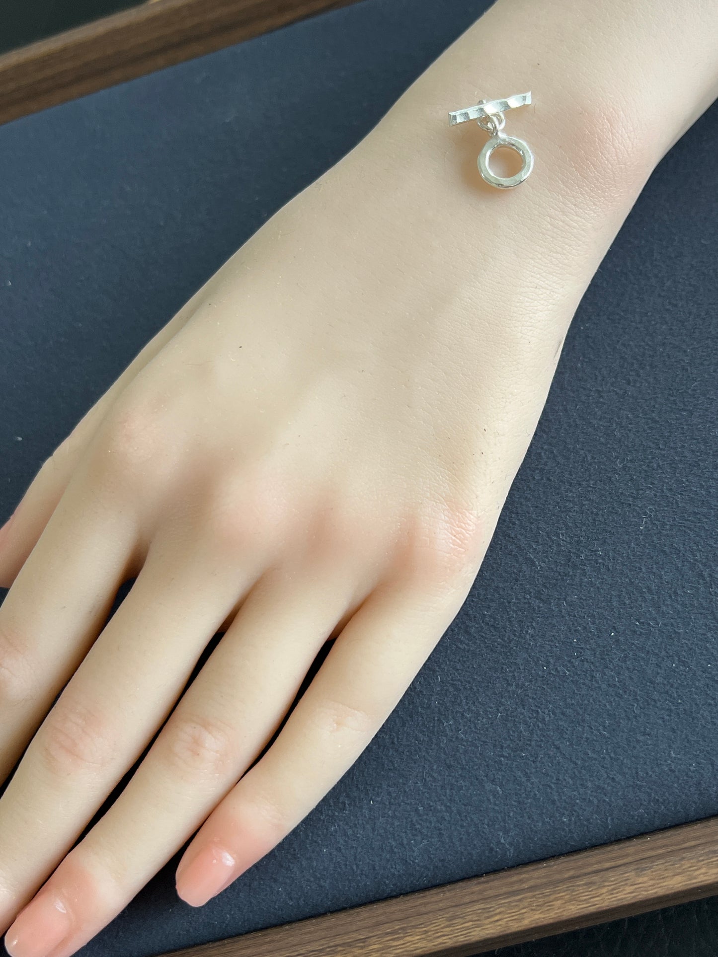1個 カレンシルバー マンテル 槌目 約20mm 丸10×バー17mm