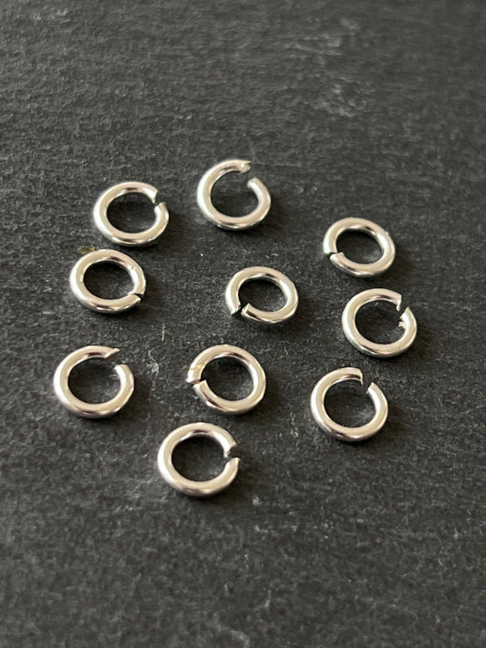 10個 シルバー925 丸カン 6mm 線1mm
