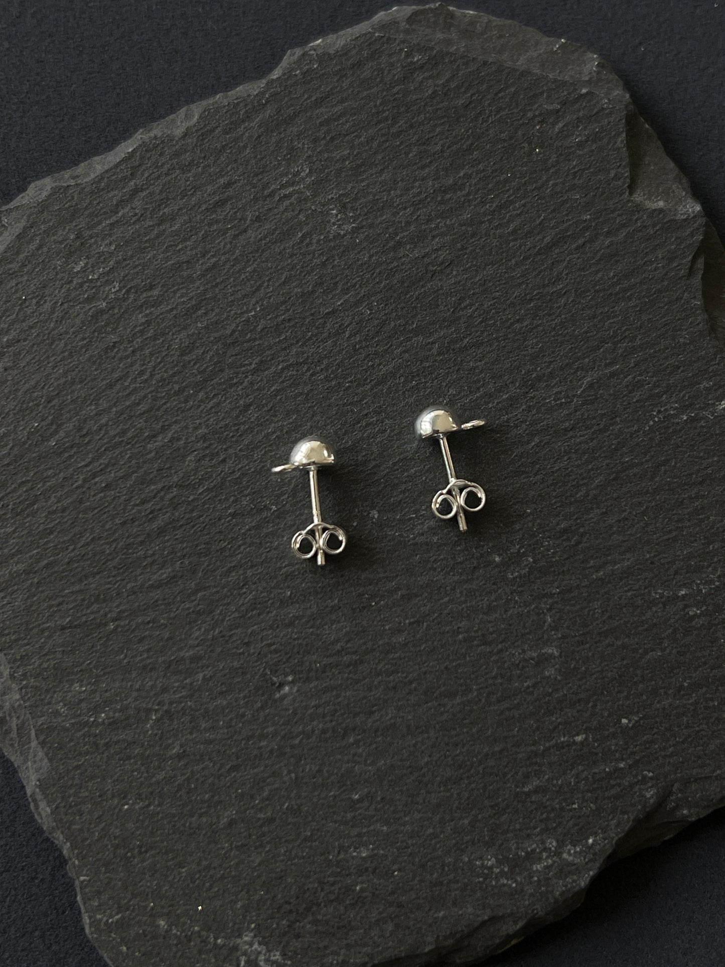 1ペアシルバー925 ポストピアスパーツ13.5mm ヘッド5mm