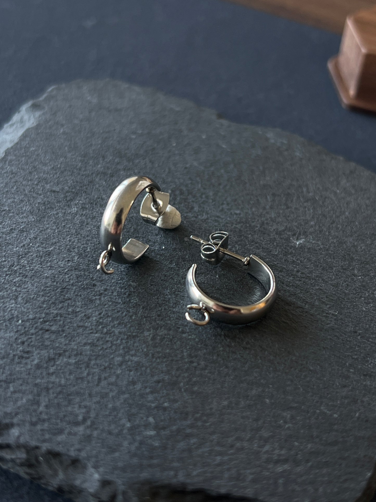 1ペア ピアスパーツ ステンレススチール  20×20mm カン4mm