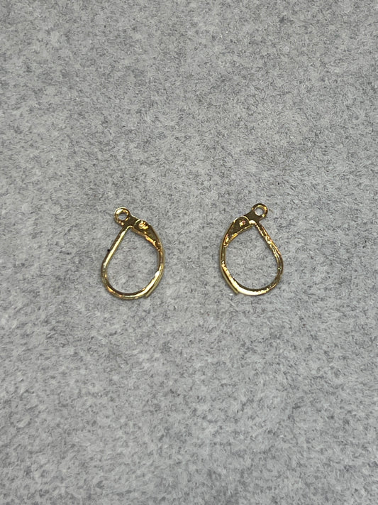 20個 フレンチピアスフック ステンレススチール製 24KGP 15×10mm