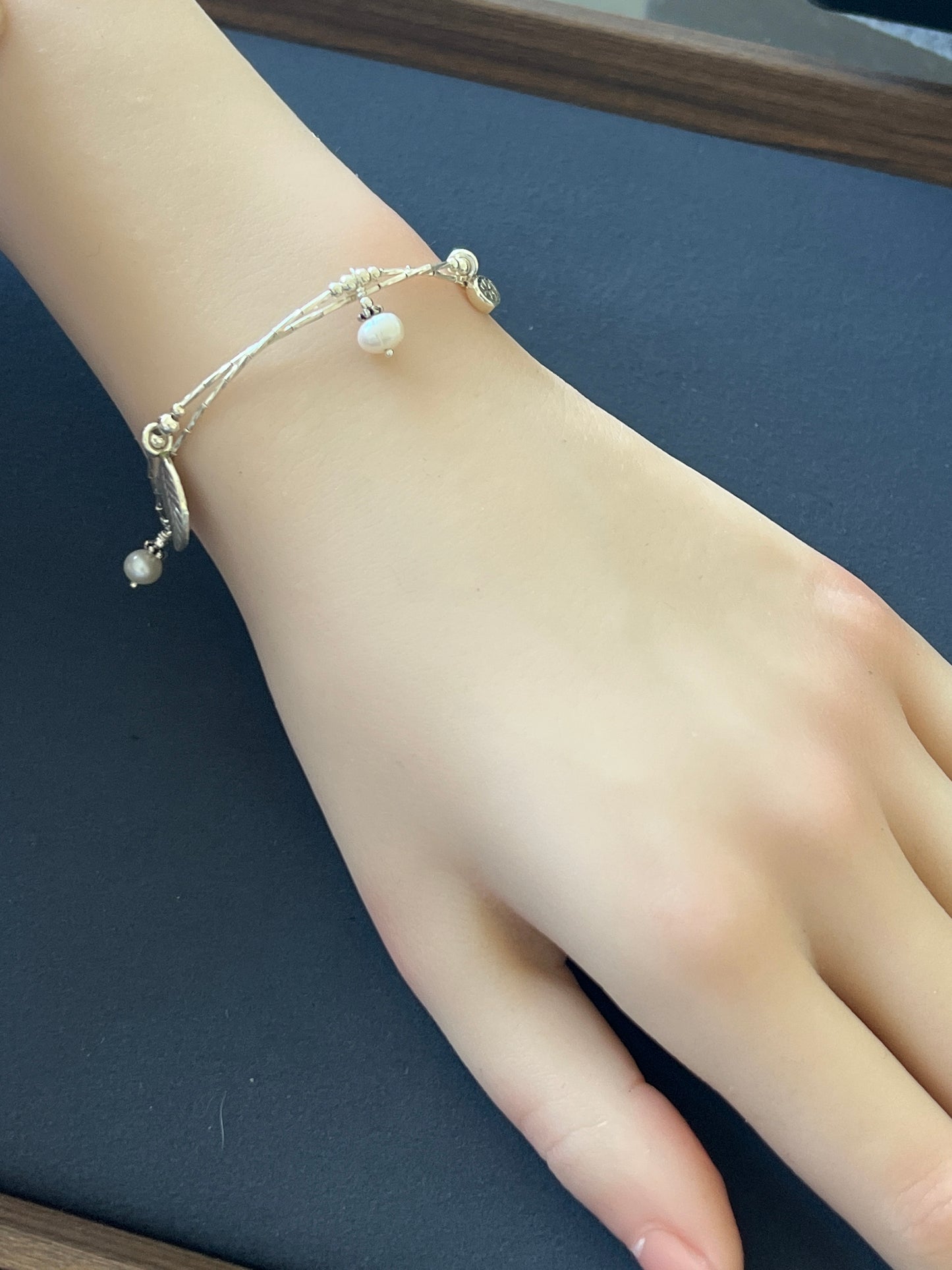カレンシルバー ブレスレット 淡水パール 16.5cm+アジャスター2.5cm