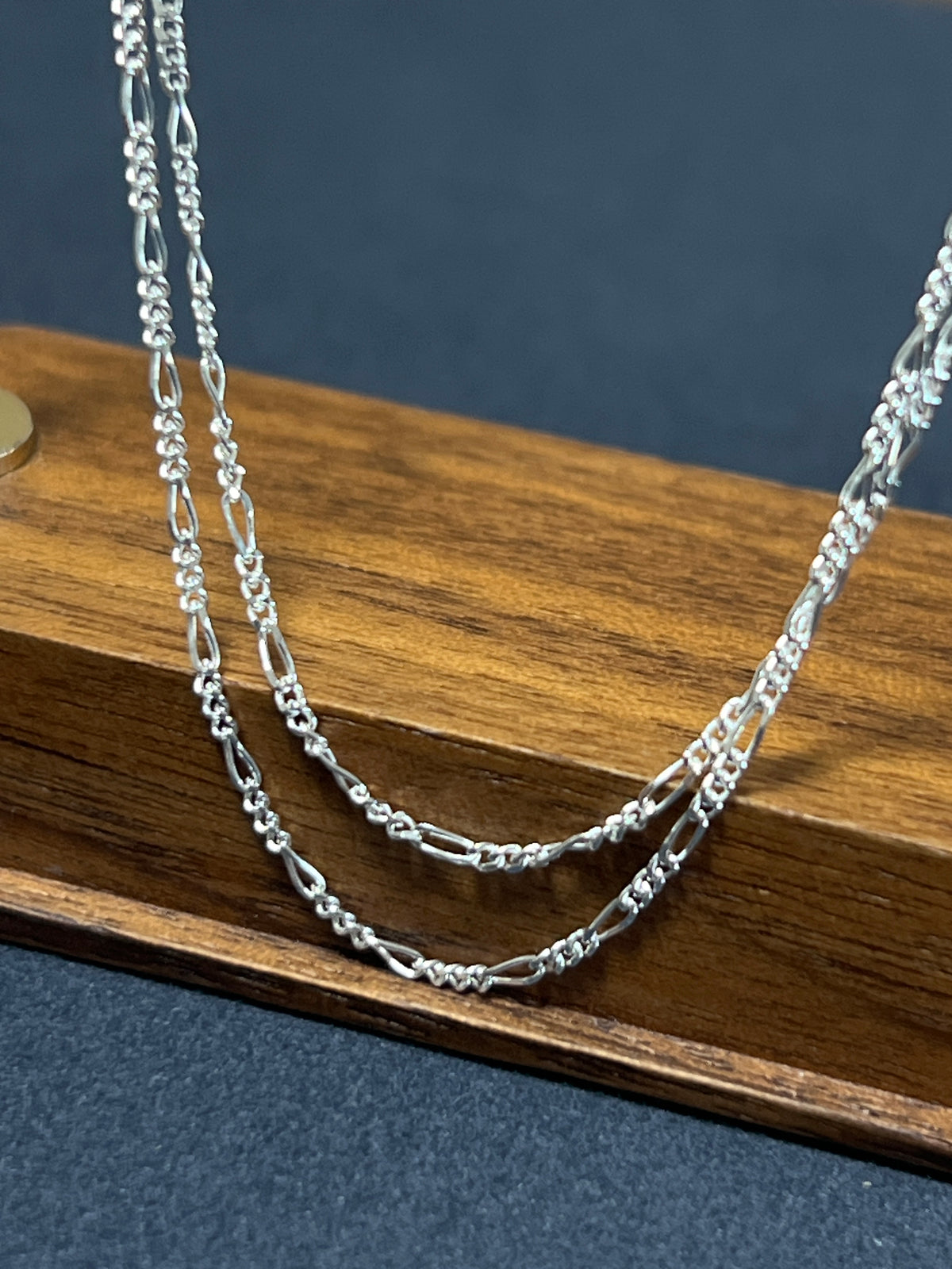 シルバー925 ネックレスチェーン 45cm フィガロ 1.3mm