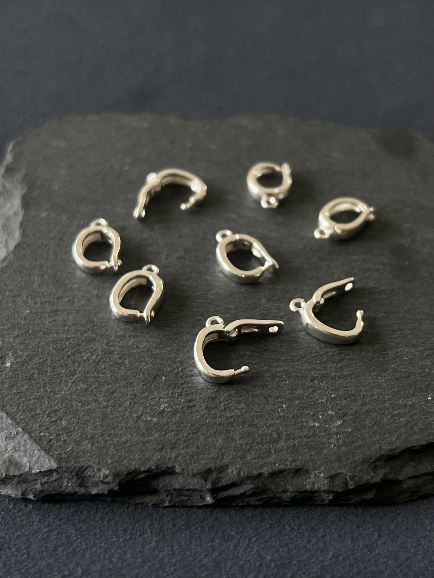 シルバー925 クリッカー 13×9×3mm 内径8×6mm カン3mm