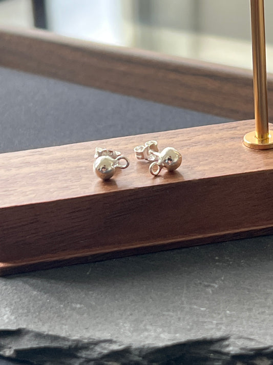 1ペアシルバー925 ポストピアスパーツ13.5mm ヘッド5mm