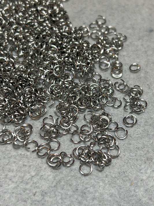 約1000個 丸カン ステンレススチール 4mm 線0.5mm