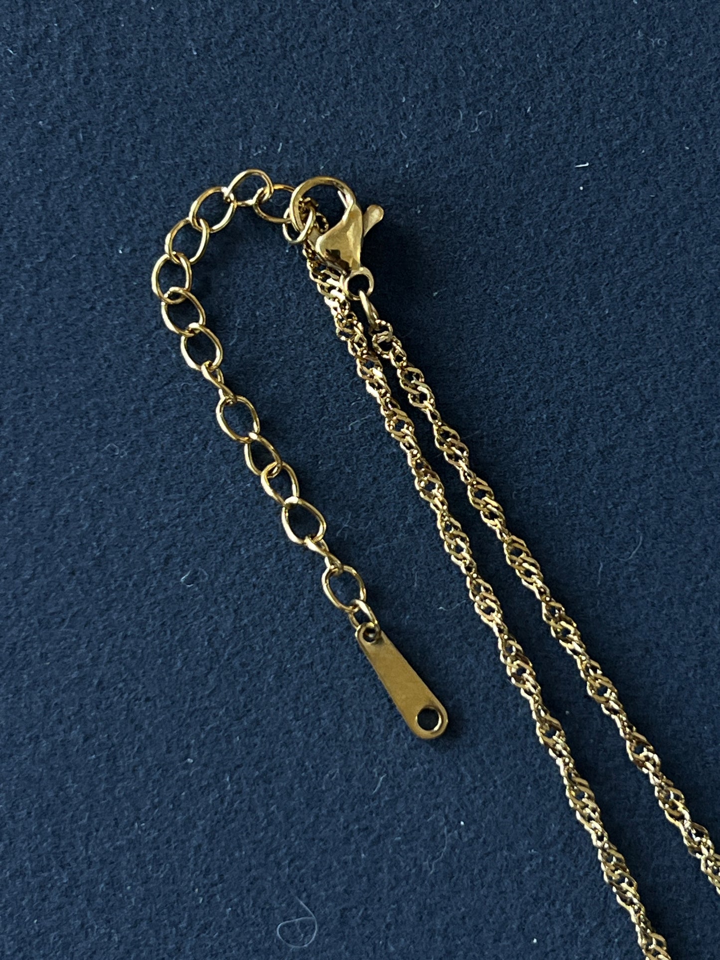 1本 ネックレスチェーン ステンレススチール ゴールド 45cm+アジャスター5cm