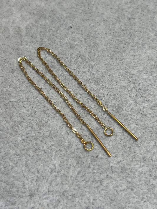 10本 アメリカンピアスチェーン ステンレススチール製 ゴールドカラー10×3.5mm