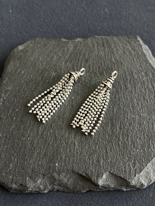 シルバー925 タッセル パーツ 40mm
