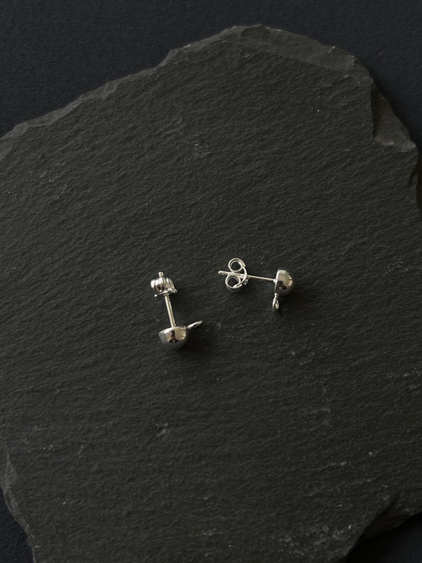 1ペアシルバー925 ポストピアスパーツ13.5mm ヘッド5mm