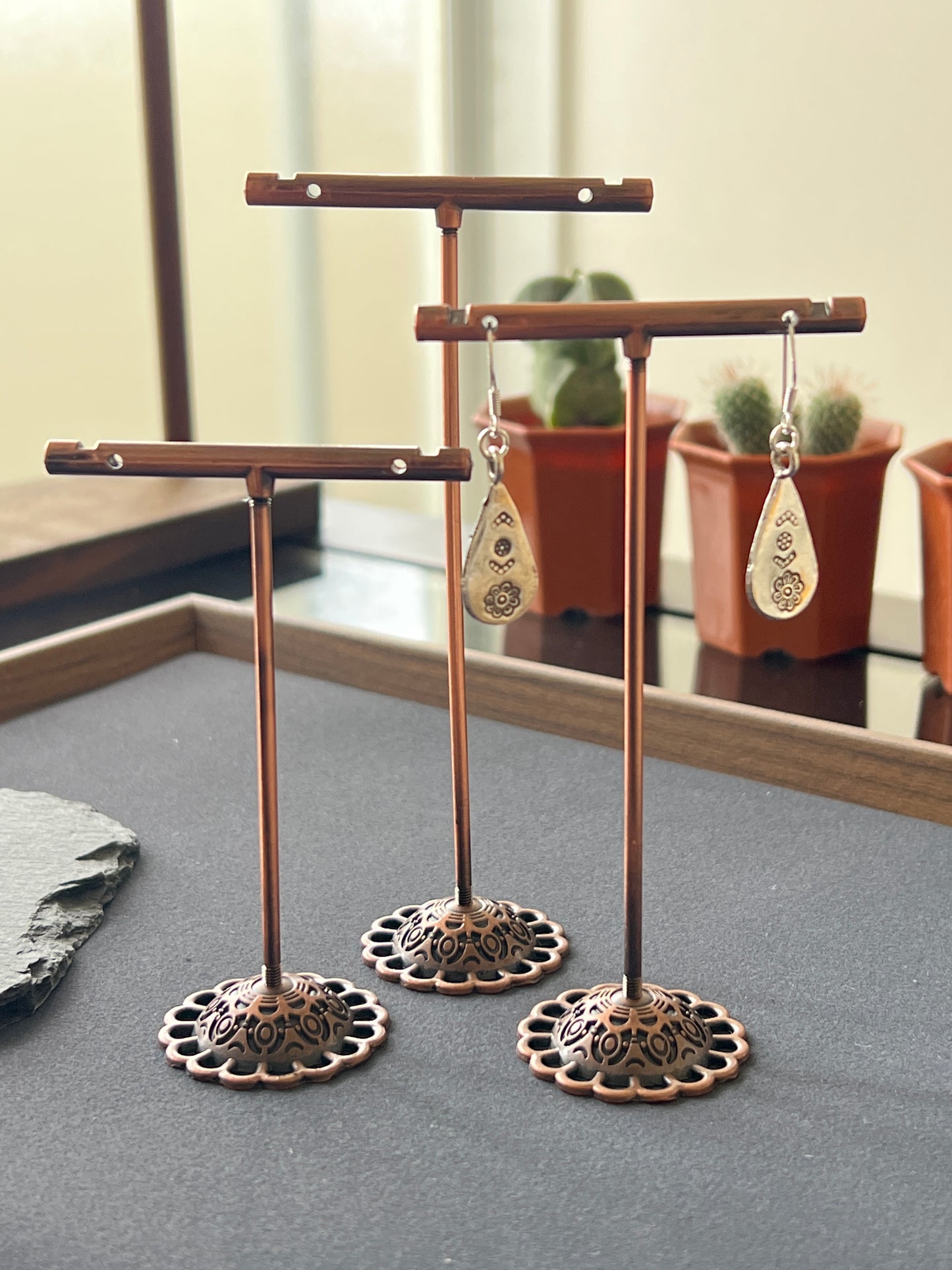 3本セット ピアススタンド ブロンズ 9cm 11.5cm 12.5cm