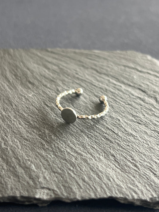 5個 リング空枠 ステンレススチール 皿6mm 約11号 調整可