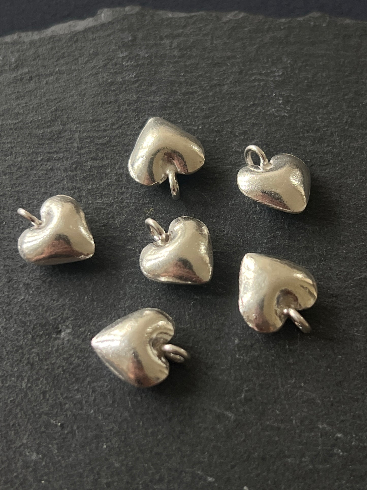 1個 カレンシルバー チャーム ハート 14.5×12×6mm