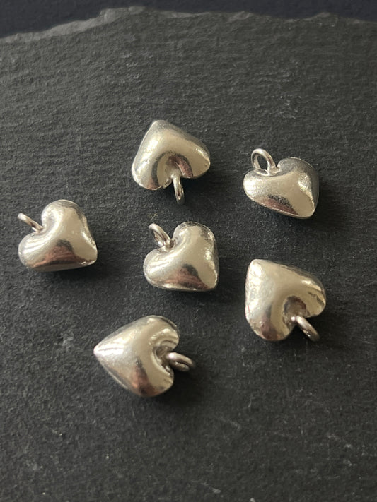 1個 カレンシルバー チャーム ハート 14.5×12×6mm
