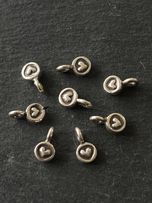 1個 カレンシルバー チャーム ハート 9.5×5.5×2.5mm