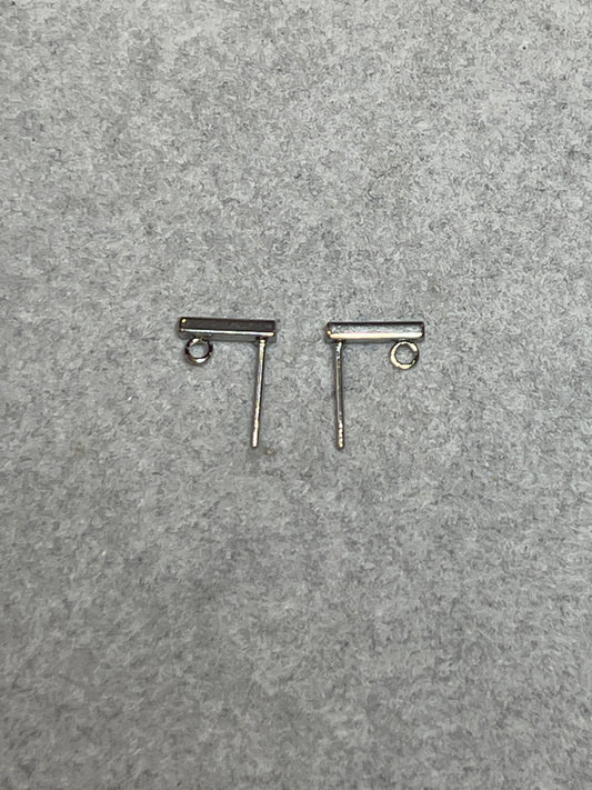 20個 バー付きポストピアス ステンレススチール 13×10mm