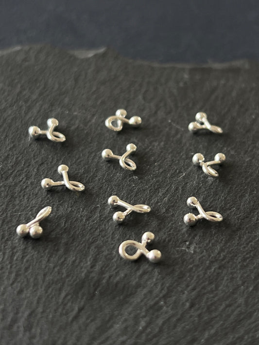 2個セット カレンシルバー パーツ 約7〜8mm×6〜6.5mm￼