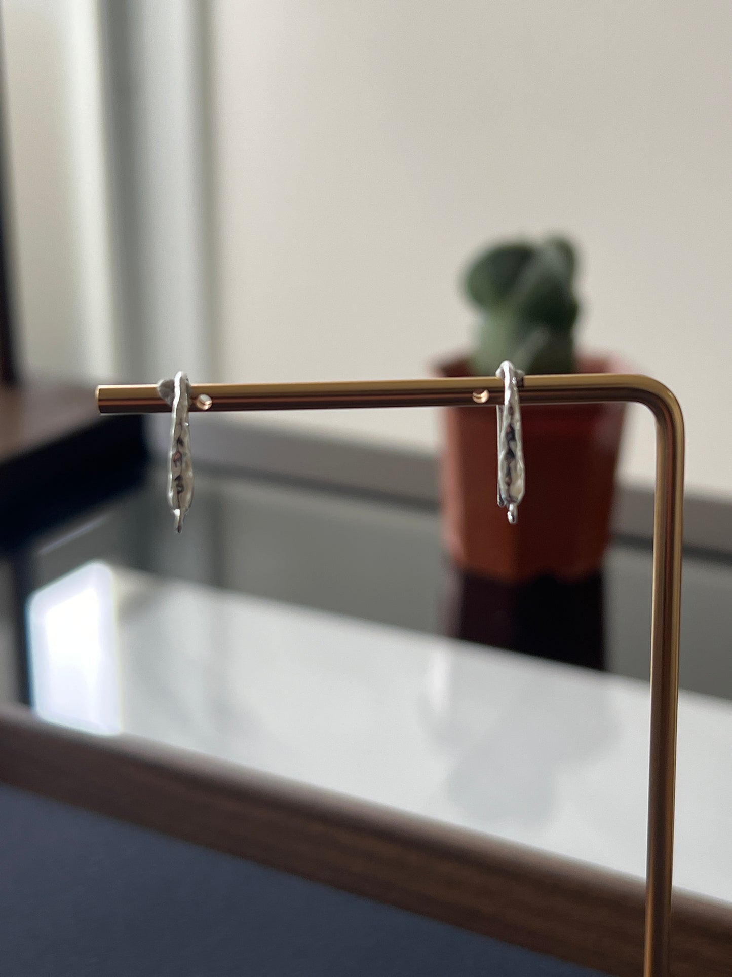 1ペア シルバー925 ピアスパーツ 槌目16.5mm