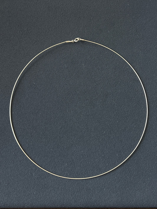 1本 シルバー925 チョーカーネックレス 40cm 0.6mm