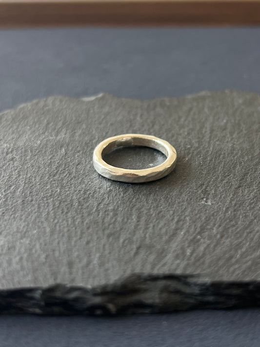 カレンシルバー リング 槌目 約3mm×厚さ2mm