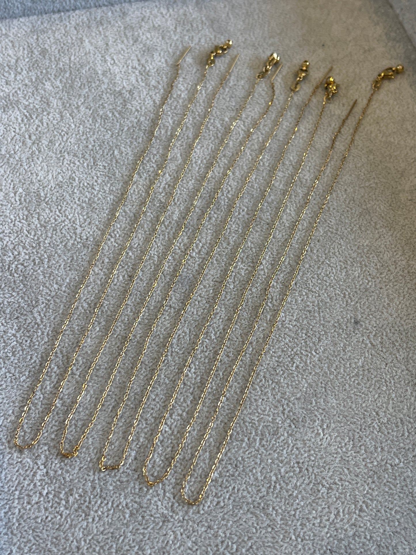 5本セット ピンチェーンネックレス ステンレススチール製 あずき ゴールド 約44cm