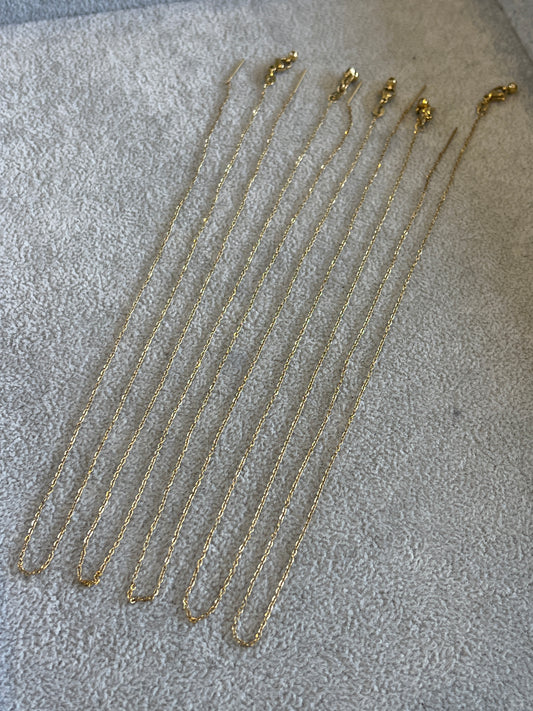 5本セット ピンチェーンネックレス ステンレススチール製 あずき ゴールド 約44cm