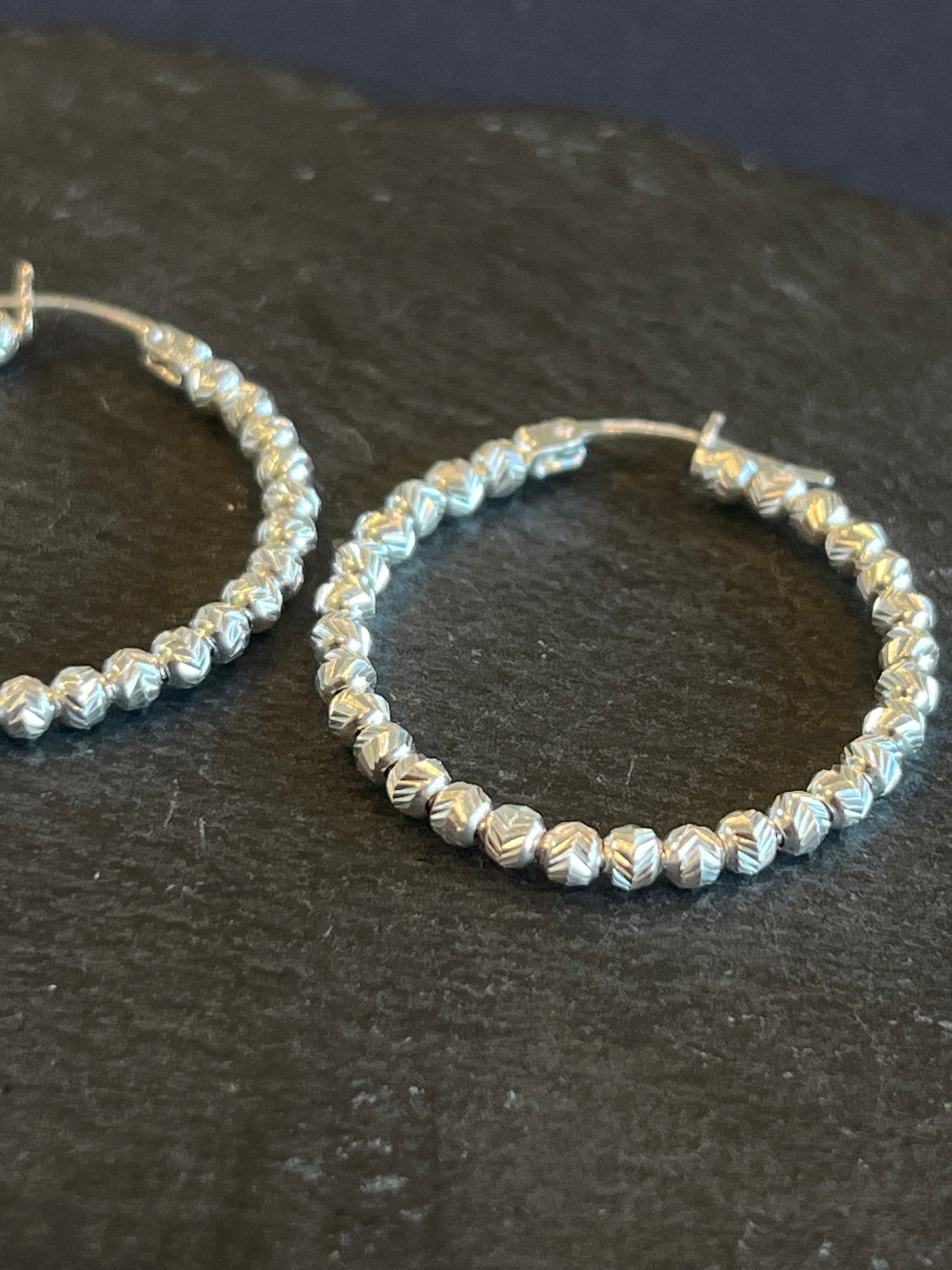 シルバー925 フープピアス メキシコ 32mm Type3