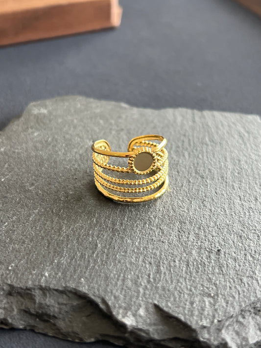 1個 リング空枠 ステンレススチール 皿5.5mm 約15号 調整可