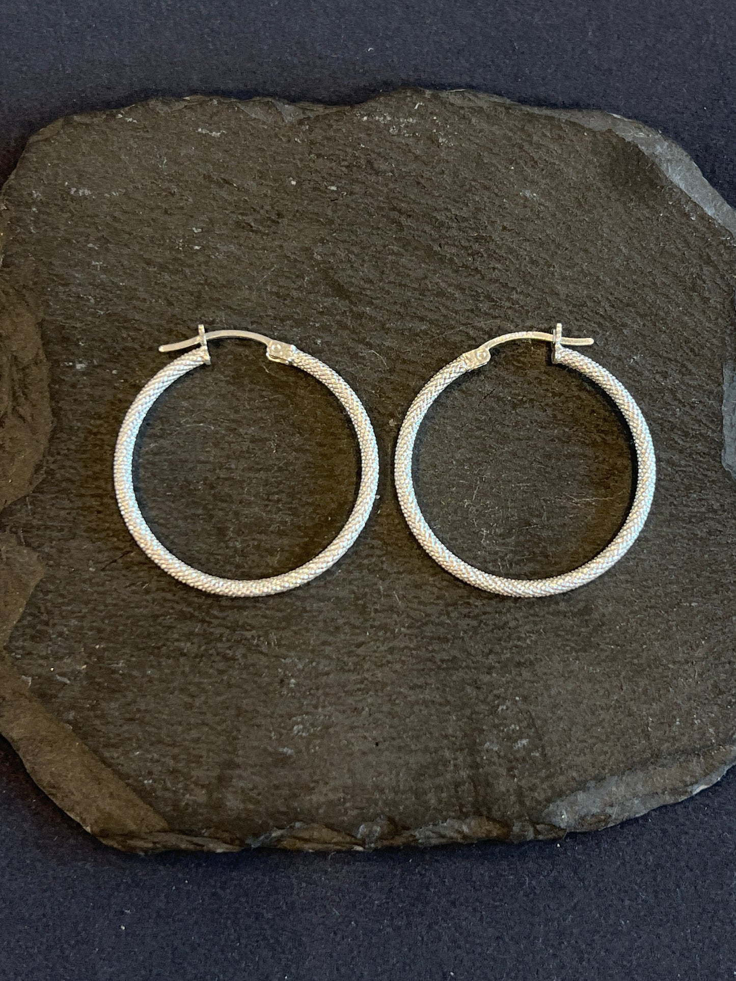 シルバー925 フープピアス メキシコ 32mm Type6