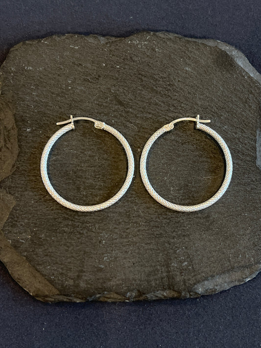 シルバー925 フープピアス メキシコ 32mm Type6