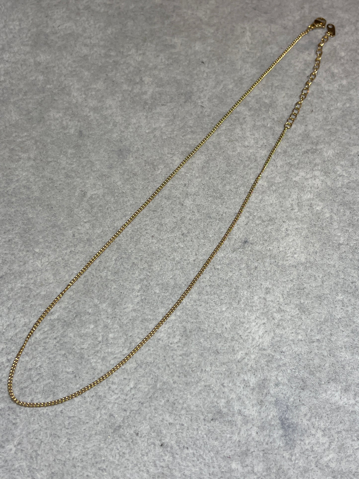 1本 ネックレスチェーン ステンレススチール ゴールド 41cm+アジャスター6cm 幅1.5mm