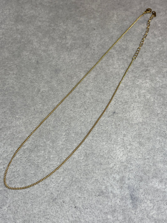 1本 ネックレスチェーン ステンレススチール ゴールド 41cm+アジャスター6cm 幅1.5mm