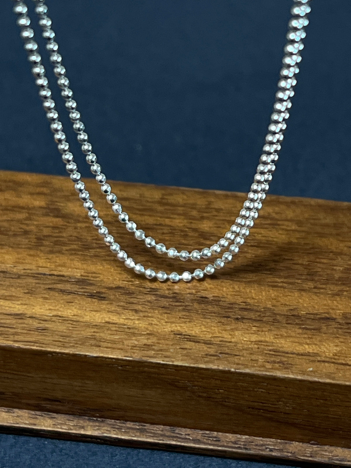 シルバー925 ネックレスチェーン 40cm 45cm ボールカット1.2mm