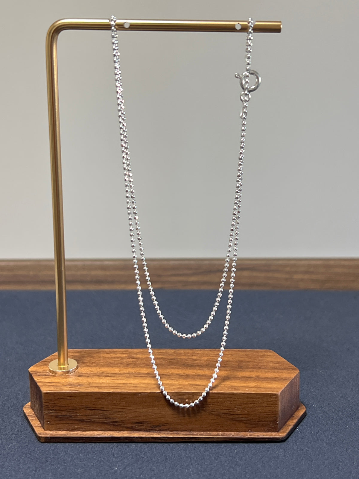 シルバー925 ネックレスチェーン 40cm 45cm ボールカット1.2mm
