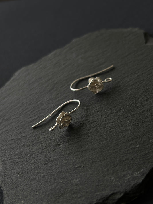 1ペア シルバー925 ピアスパーツ 21mm 薔薇7mm