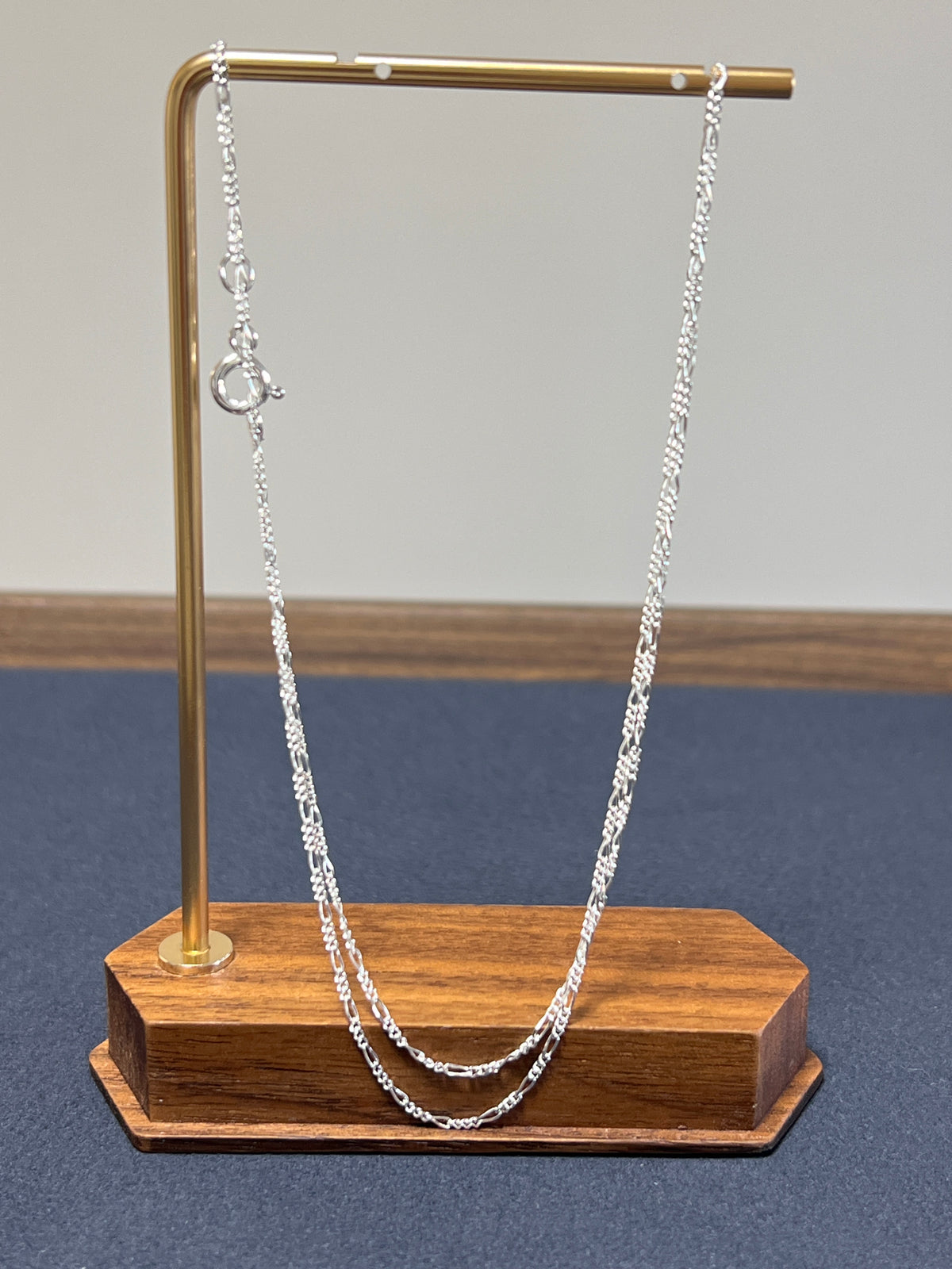 シルバー925 ネックレスチェーン 45cm フィガロ 1.3mm