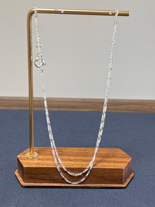 シルバー925 ネックレスチェーン 45cm フィガロ 1.3mm