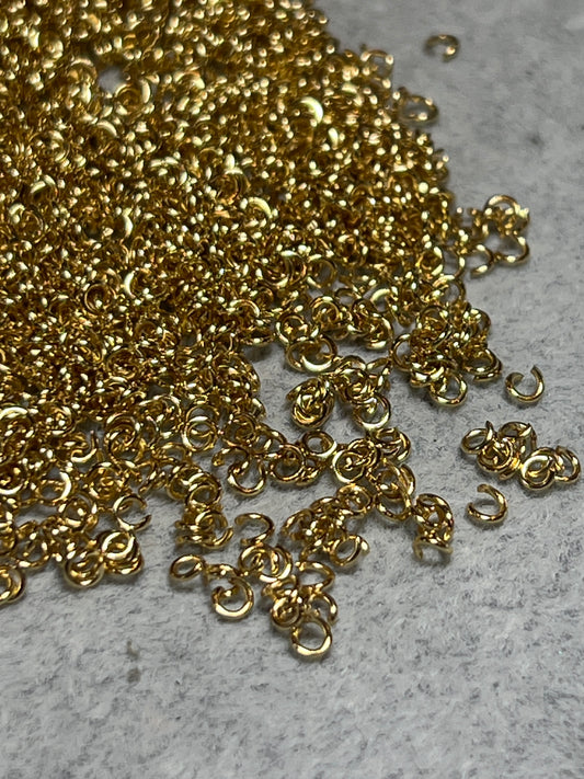 約1500個 丸カン ステンレススチール18KGP 3mm 線0.6mm