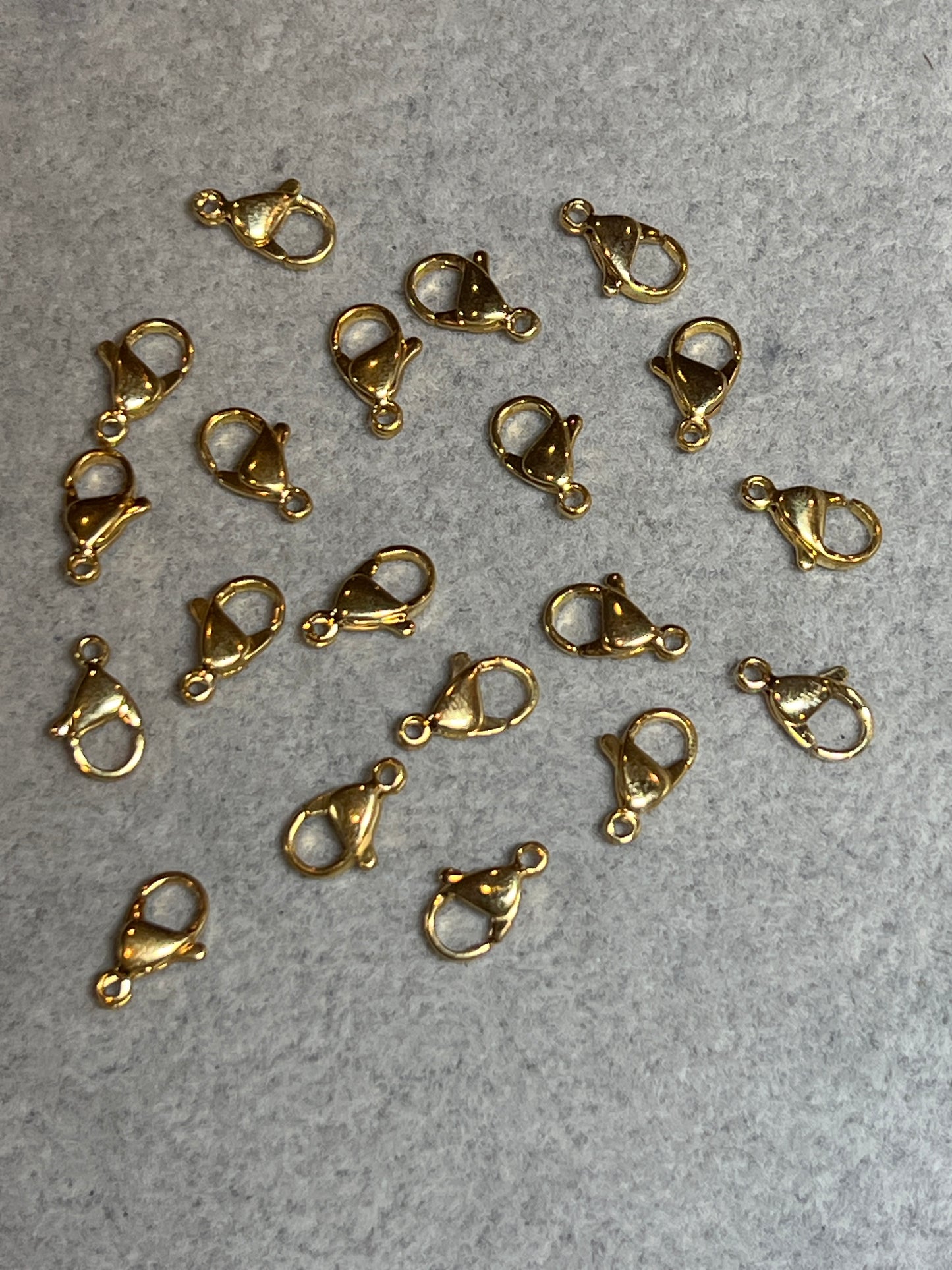 10個 カニカン ステンレススチール ゴールド 12×6mm