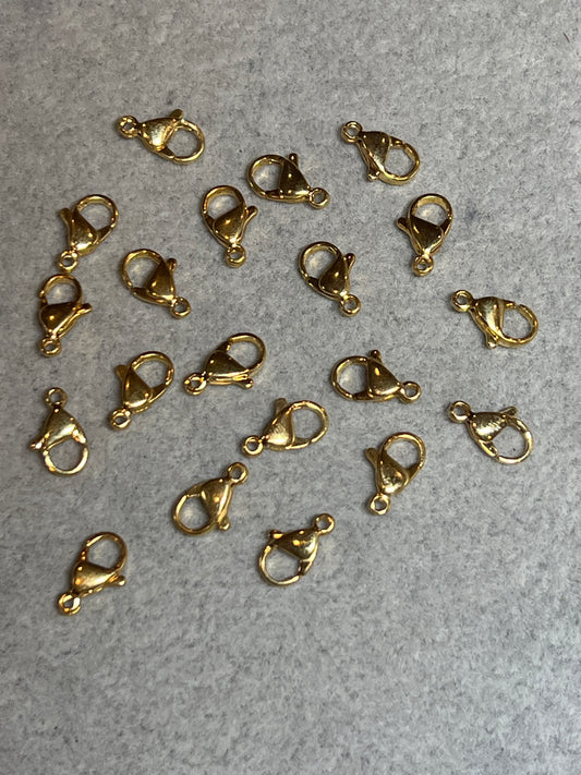 10個 カニカン ステンレススチール ゴールド 12×6mm