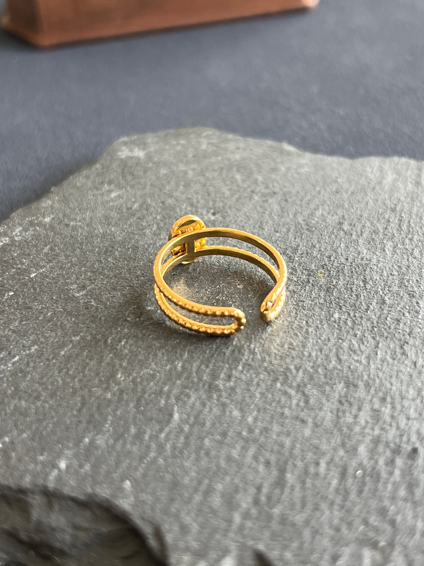 1個 リング空枠 ステンレススチール 皿6×4mm 約15号 調整可