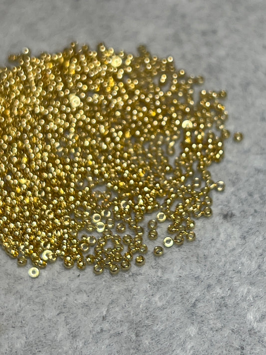 約1000個 つぶし玉 スペーサー ステンレススチール 24KGP 1.5mm 穴0.8mm