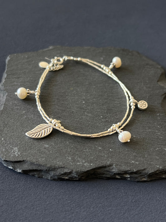 カレンシルバー ブレスレット 淡水パール 16.5cm+アジャスター2.5cm