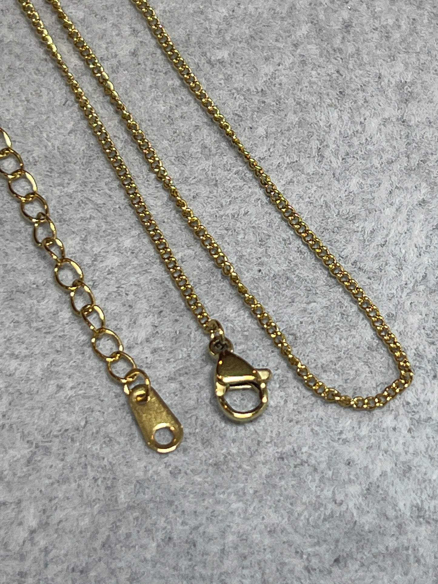 1本 ネックレスチェーン ステンレススチール ゴールド 41cm+アジャスター6cm 幅1.5mm