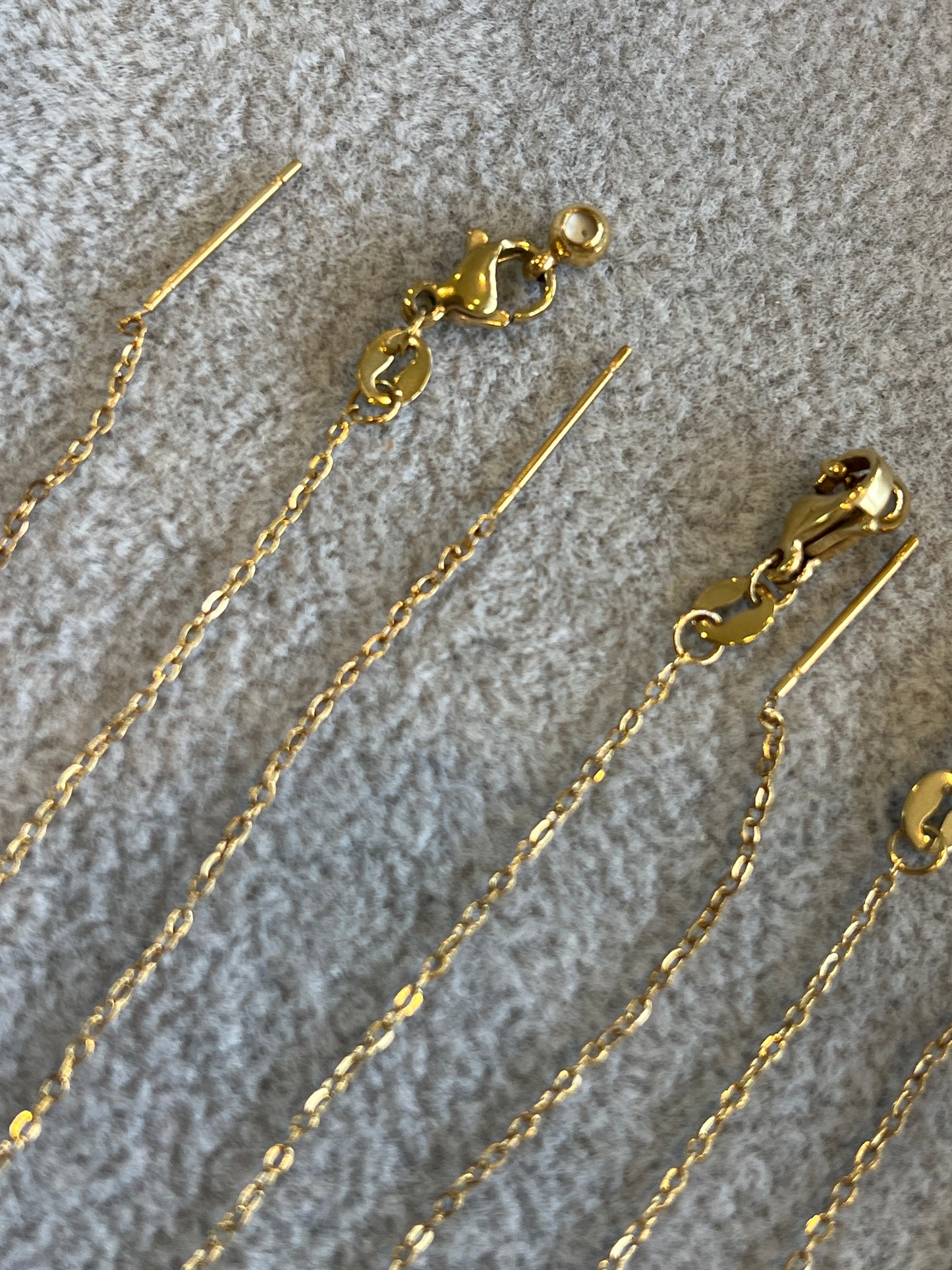 5本セット ピンチェーンネックレス ステンレススチール製 あずき ゴールド 約44cm