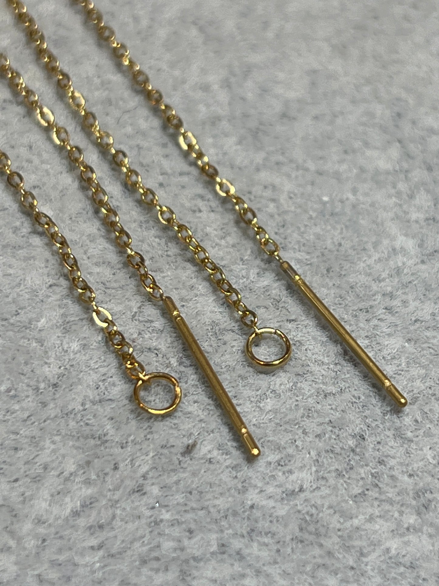 10本 アメリカンピアスチェーン ステンレススチール製 ゴールドカラー10×3.5mm