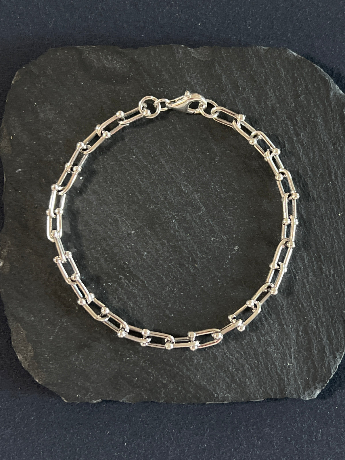 シルバー925 ブレスレット19cm 幅5mm